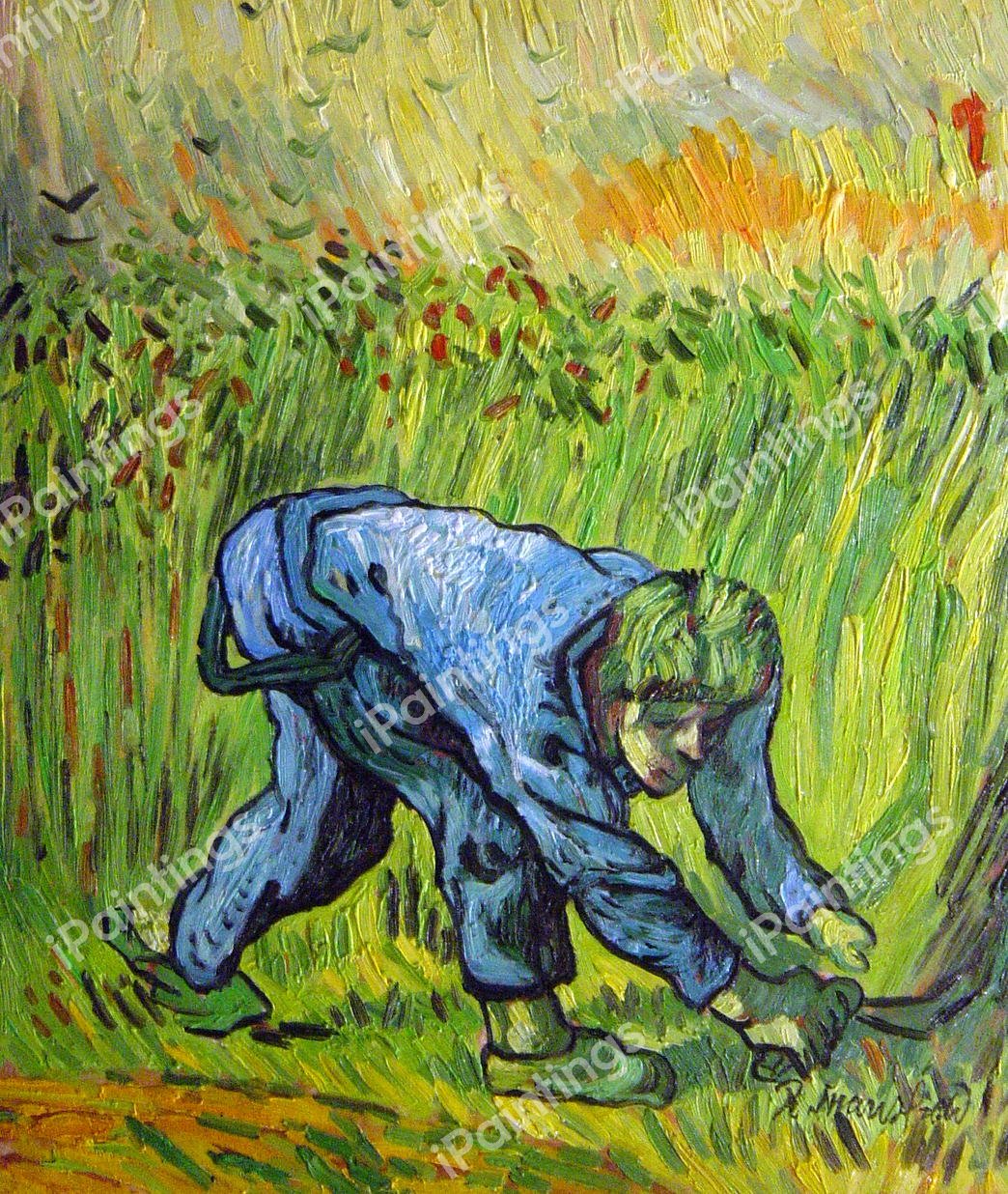 Reaper With Sickle (After Millet). The painting by Vincent Van Gogh