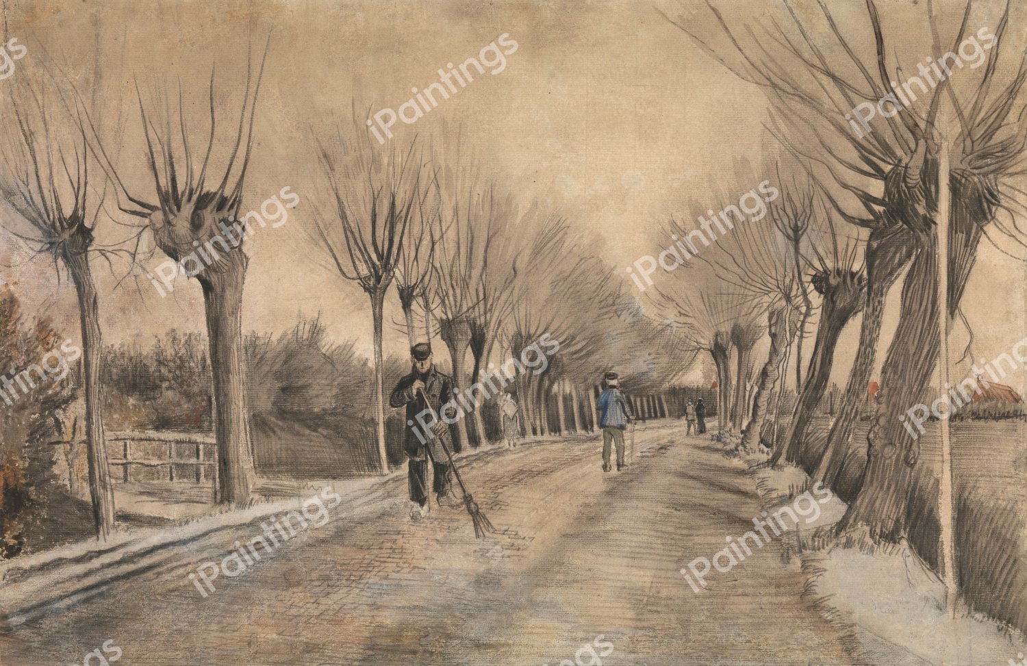 Road in Etten. The painting by Vincent Van Gogh