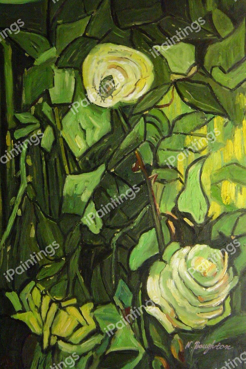 Roses And Beetle. The painting by Vincent Van Gogh