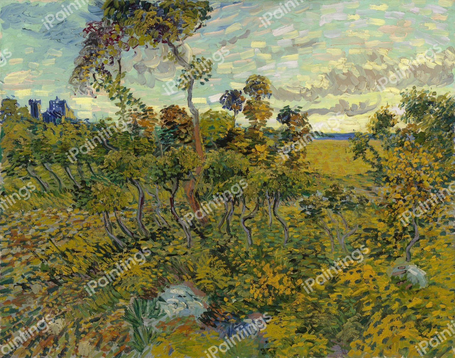Sunset at Montmajour. The painting by Vincent Van Gogh