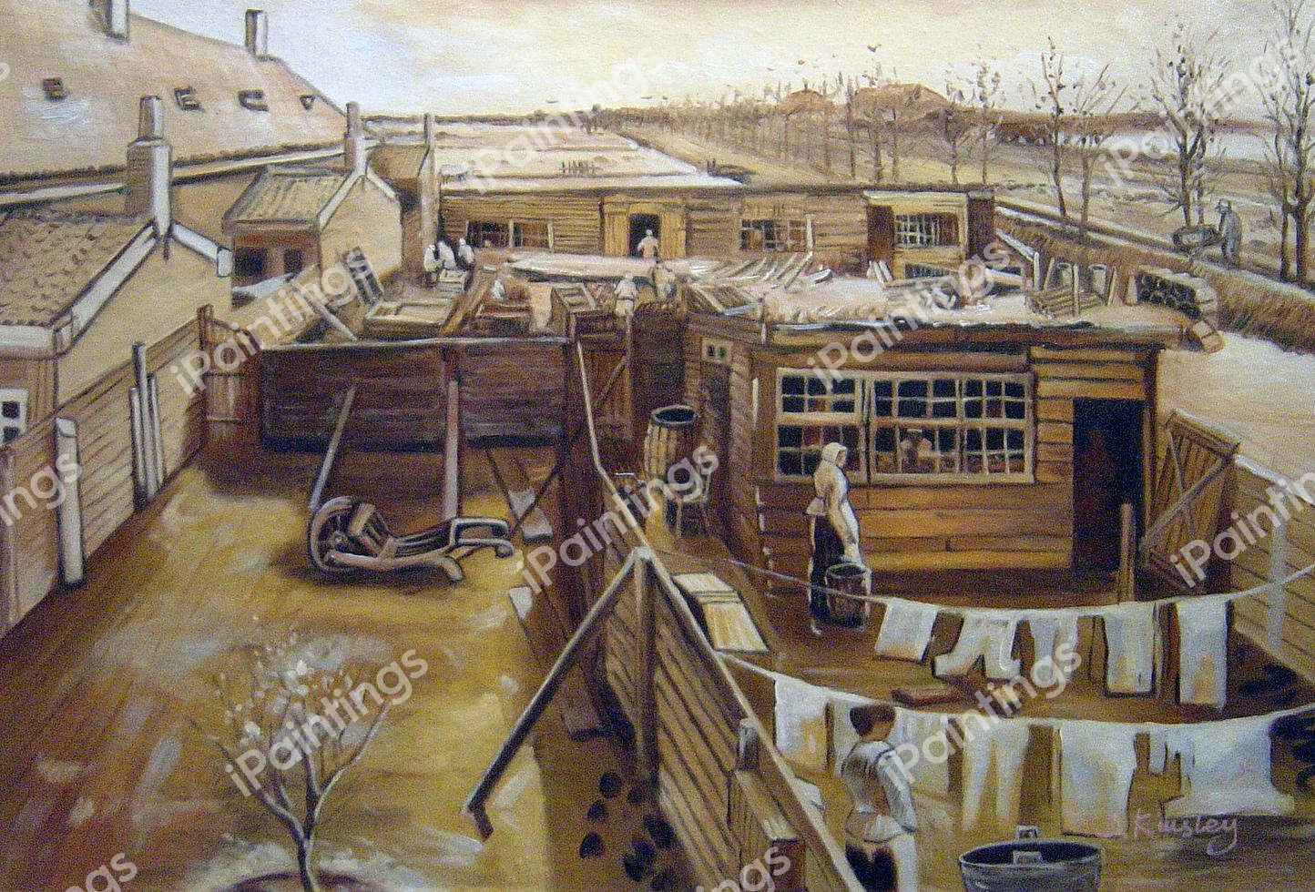 The Carpenter's Workshop, Seen From The Artist's Studio. The painting by Vincent Van Gogh