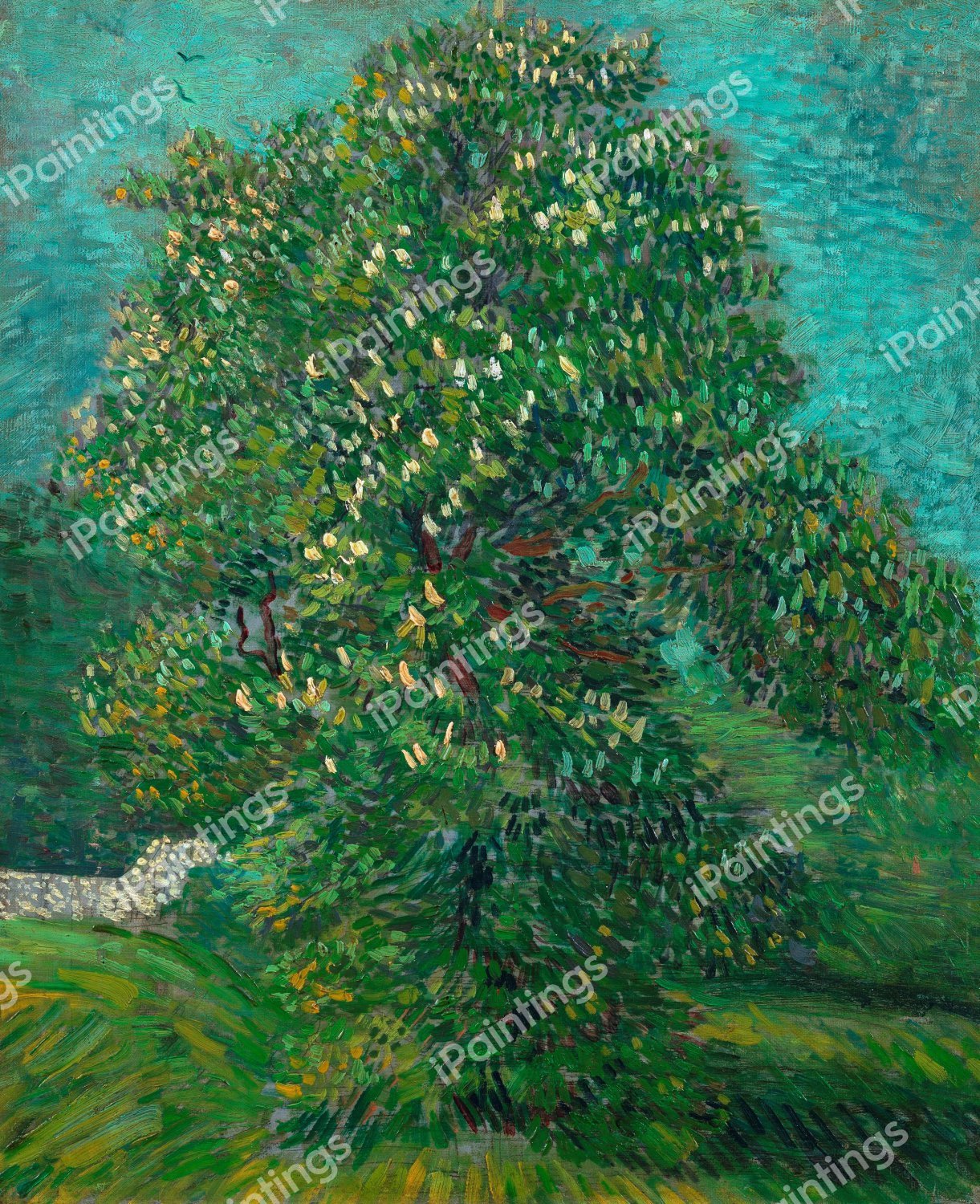 The Chestnut Tree in Blossom. The painting by Vincent Van Gogh