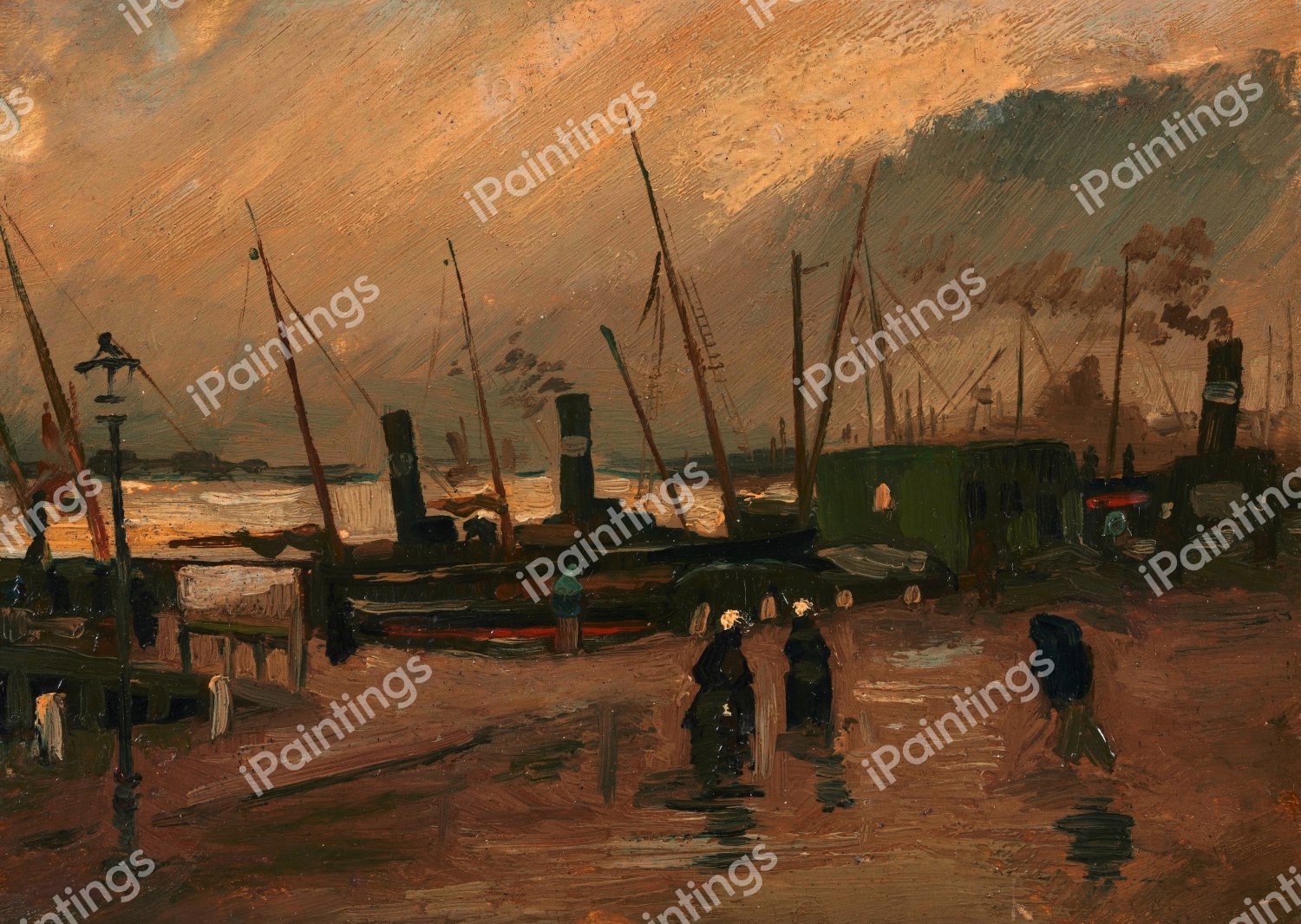 The De Ruijterkade in Amsterdam. The painting by Vincent Van Gogh