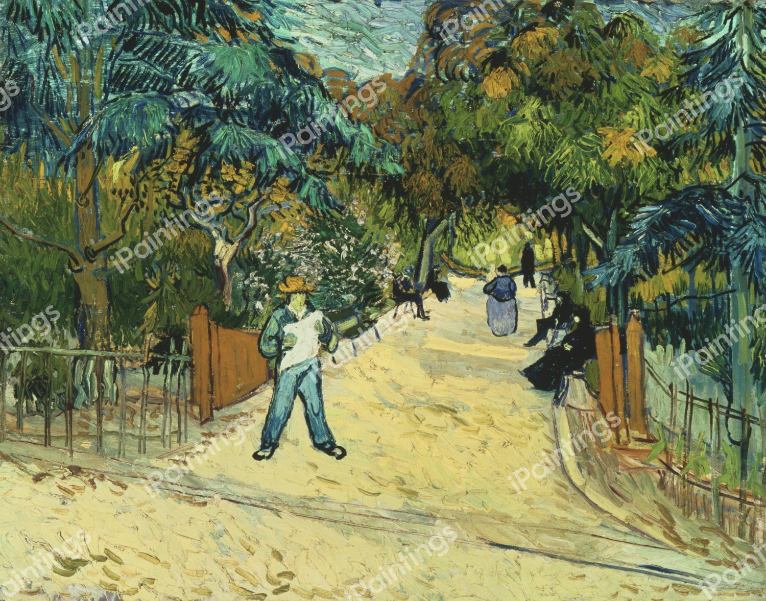 The Entrance to the Public Gardens in Arles. The painting by Vincent Van Gogh
