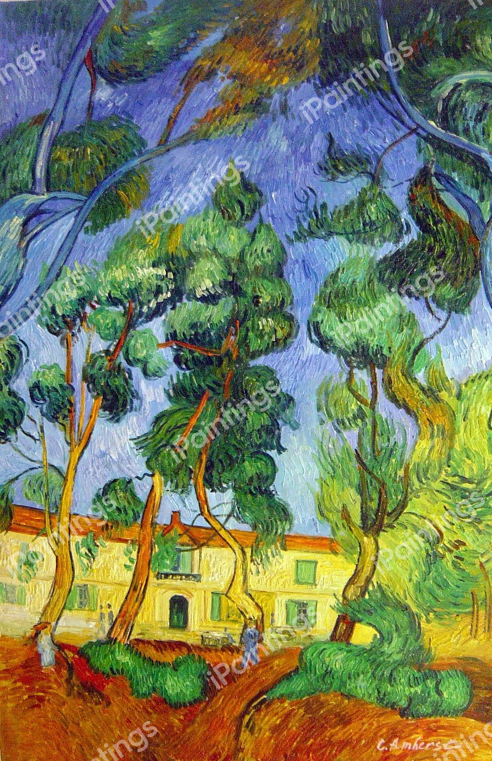 The Grounds Of The Asylum. The painting by Vincent Van Gogh