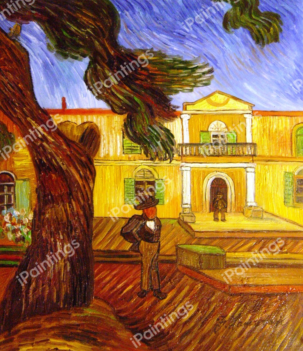 The Hospital of Saint Paul At Saint Remy de Provence. The painting by Vincent Van Gogh