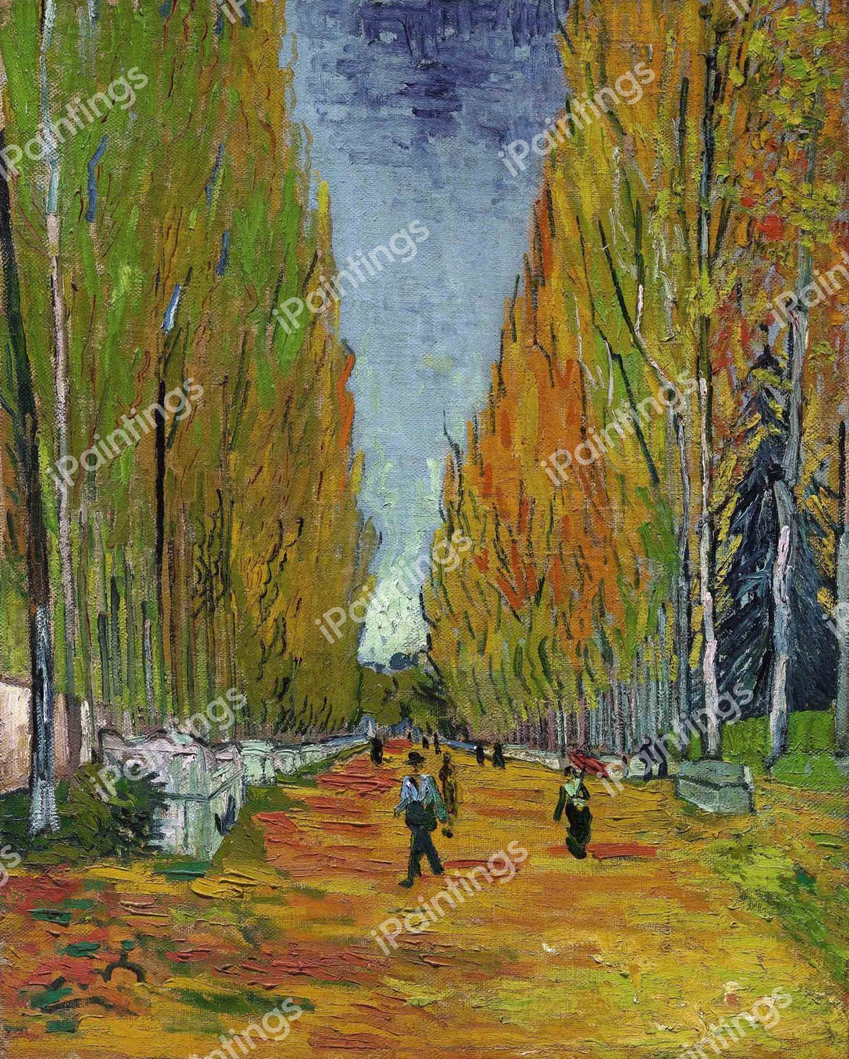 The Path at Les Alychamps. The painting by Vincent Van Gogh