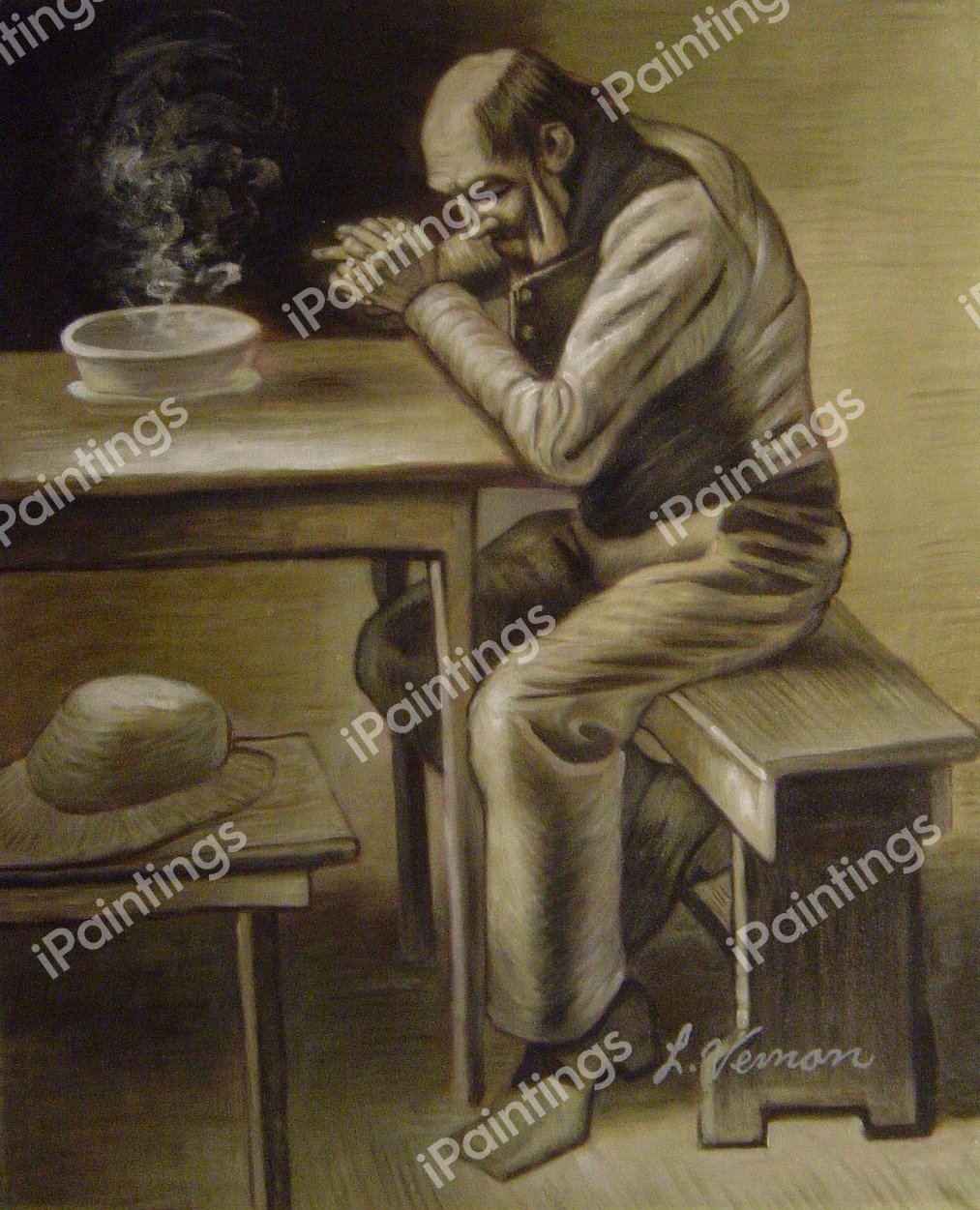 The Prayer. The painting by Vincent Van Gogh