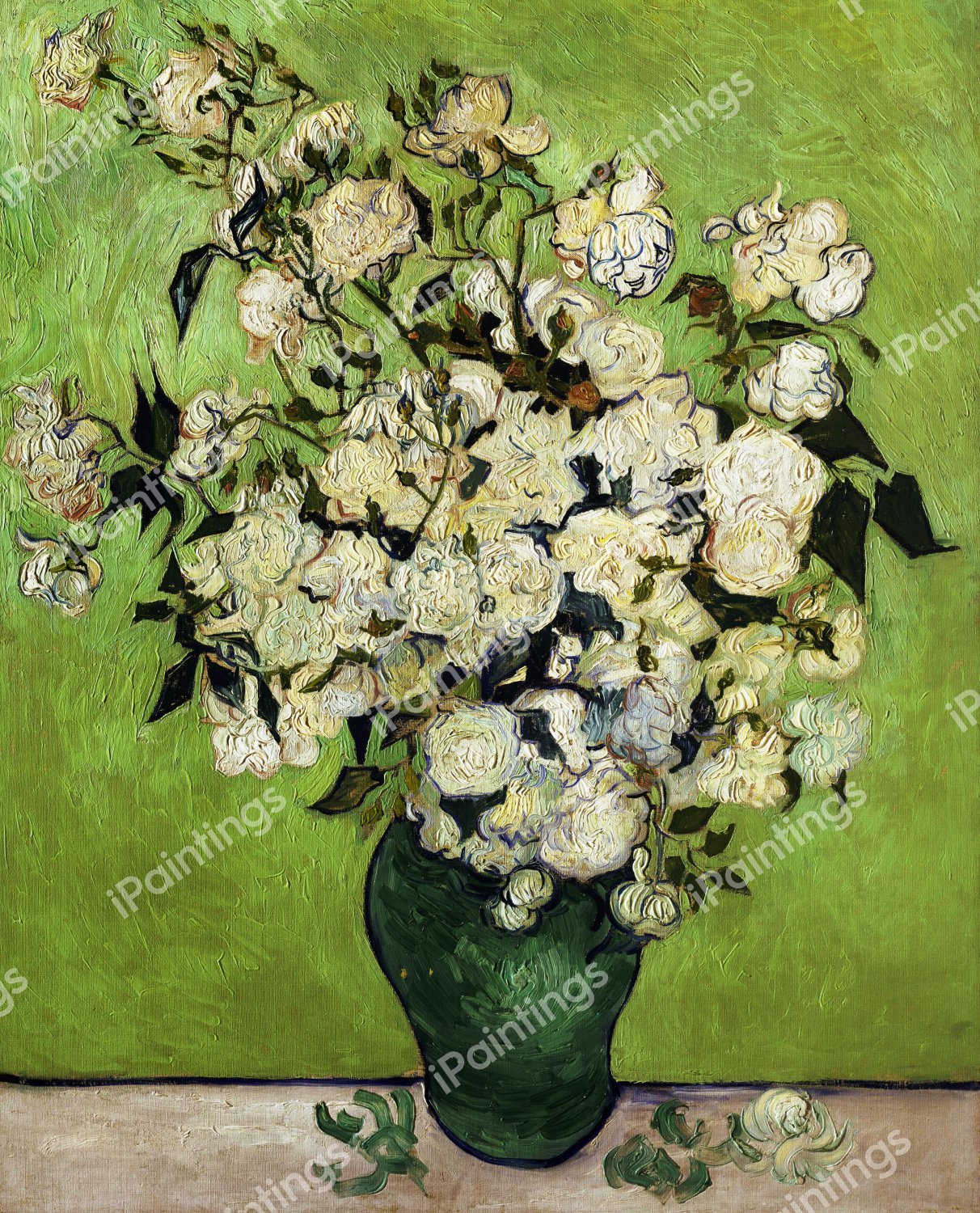 The Vase of Roses. The painting by Vincent Van Gogh