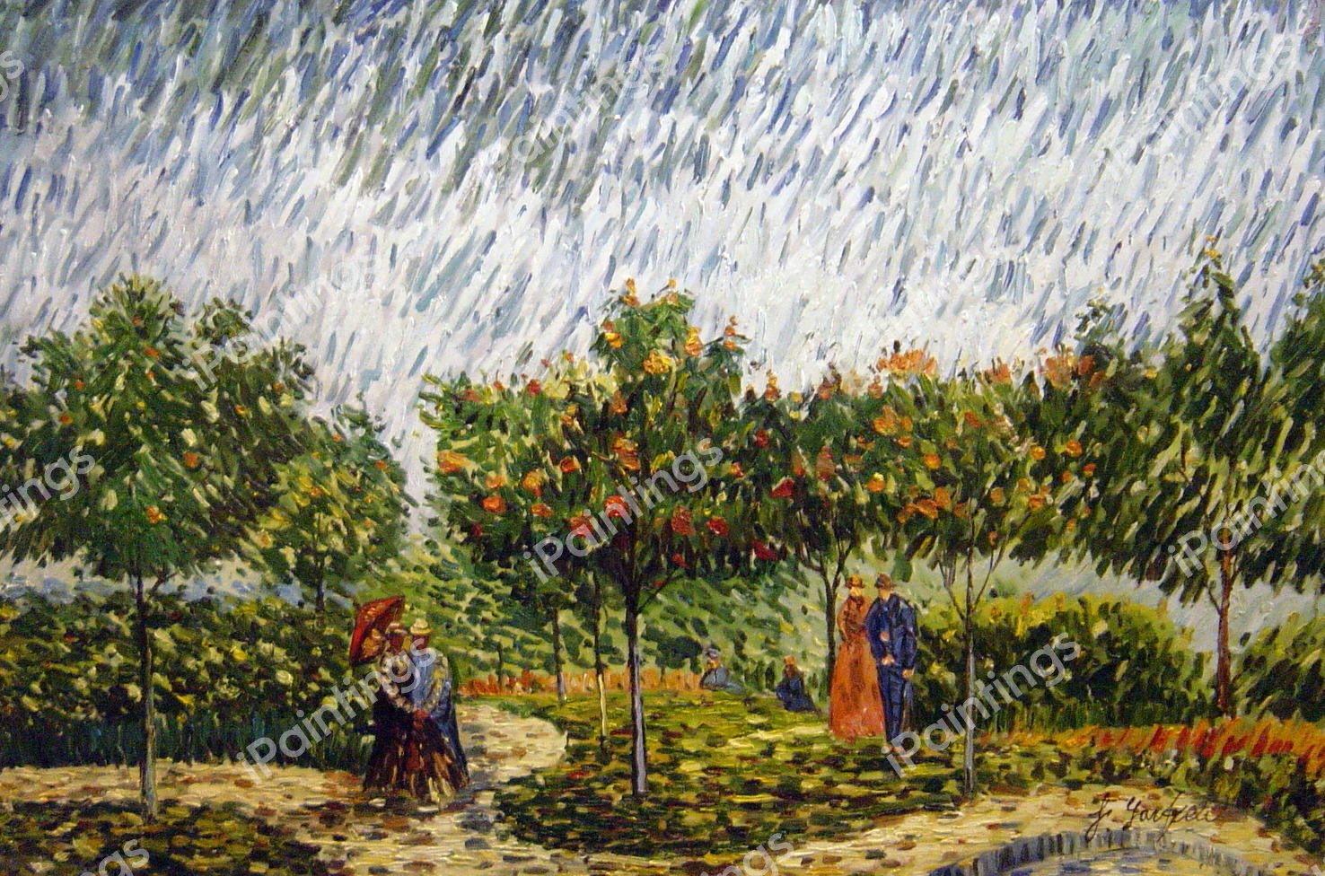 The Voyer d&#39Argenson Park In Asnieres. The painting by Vincent Van Gogh