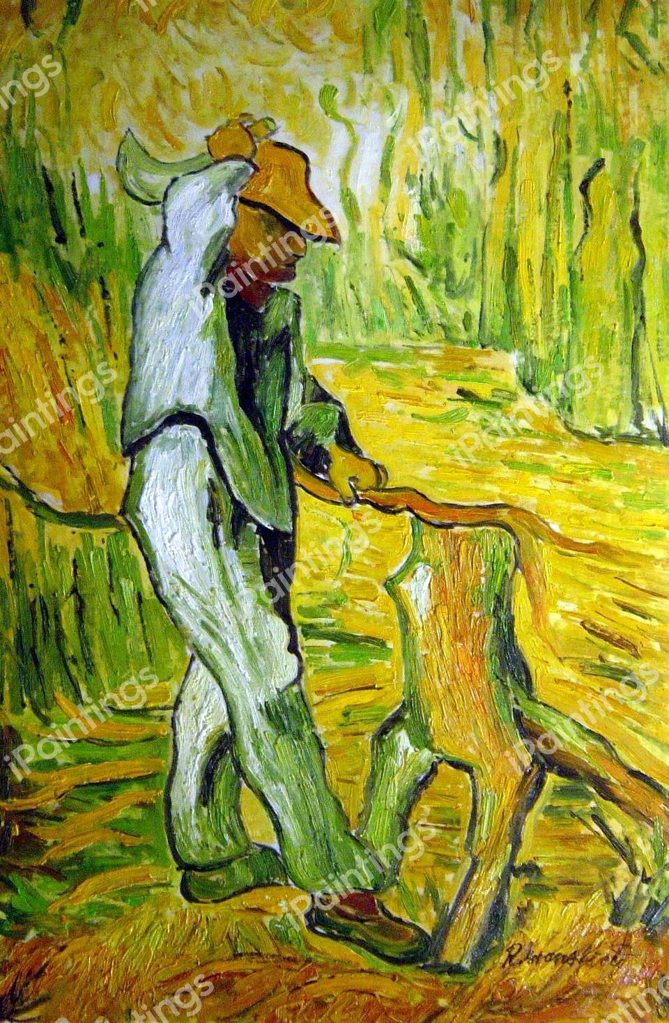 The Woodcutter (After Millet). The painting by Vincent Van Gogh