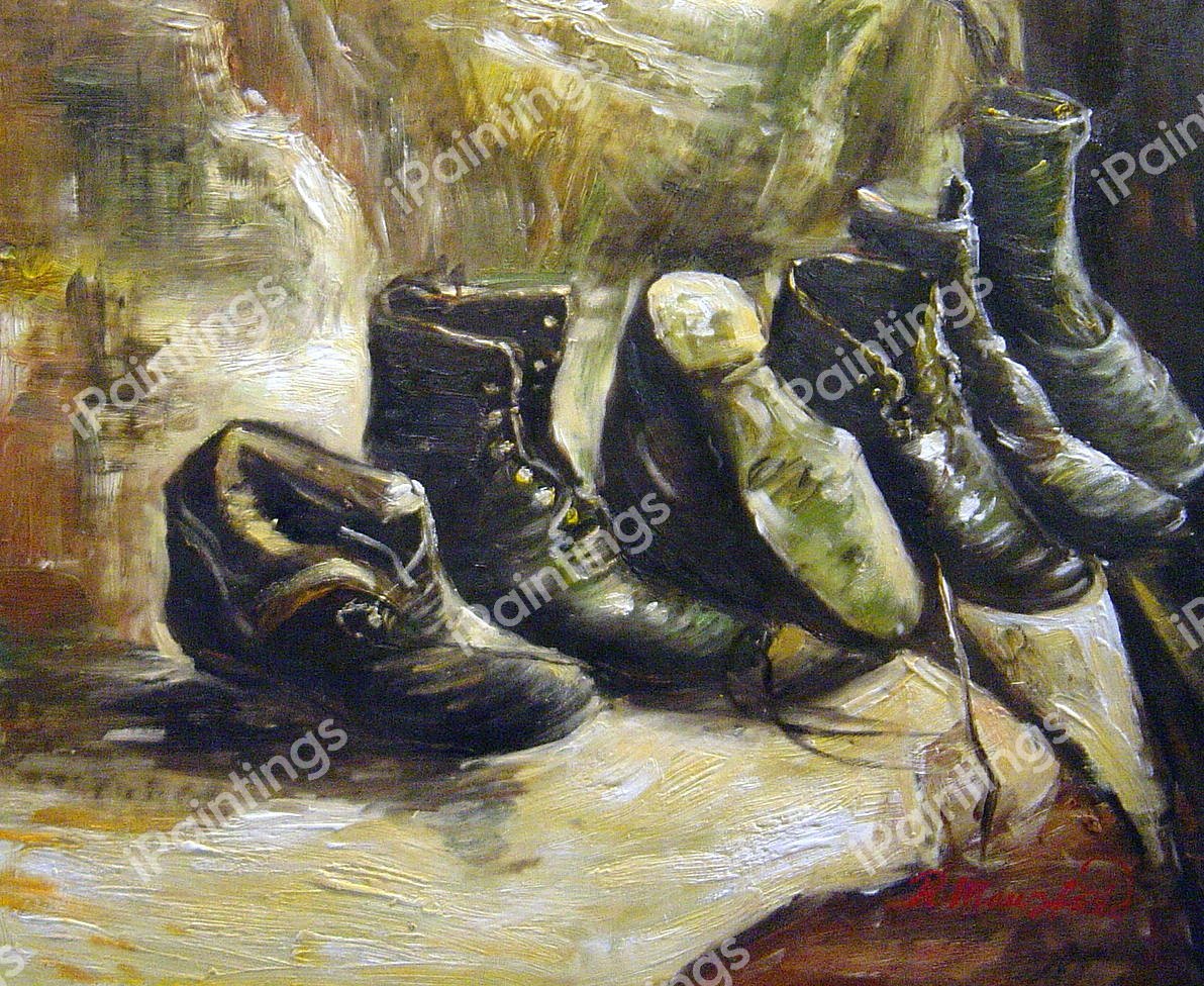 Three Pairs Of Shoes Painting by Gogh Reproduction