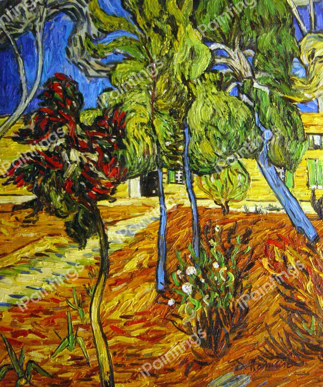 Trees In The Garden Of Saint Paul Hospital Painting By Vincent Van Gogh Reproduction