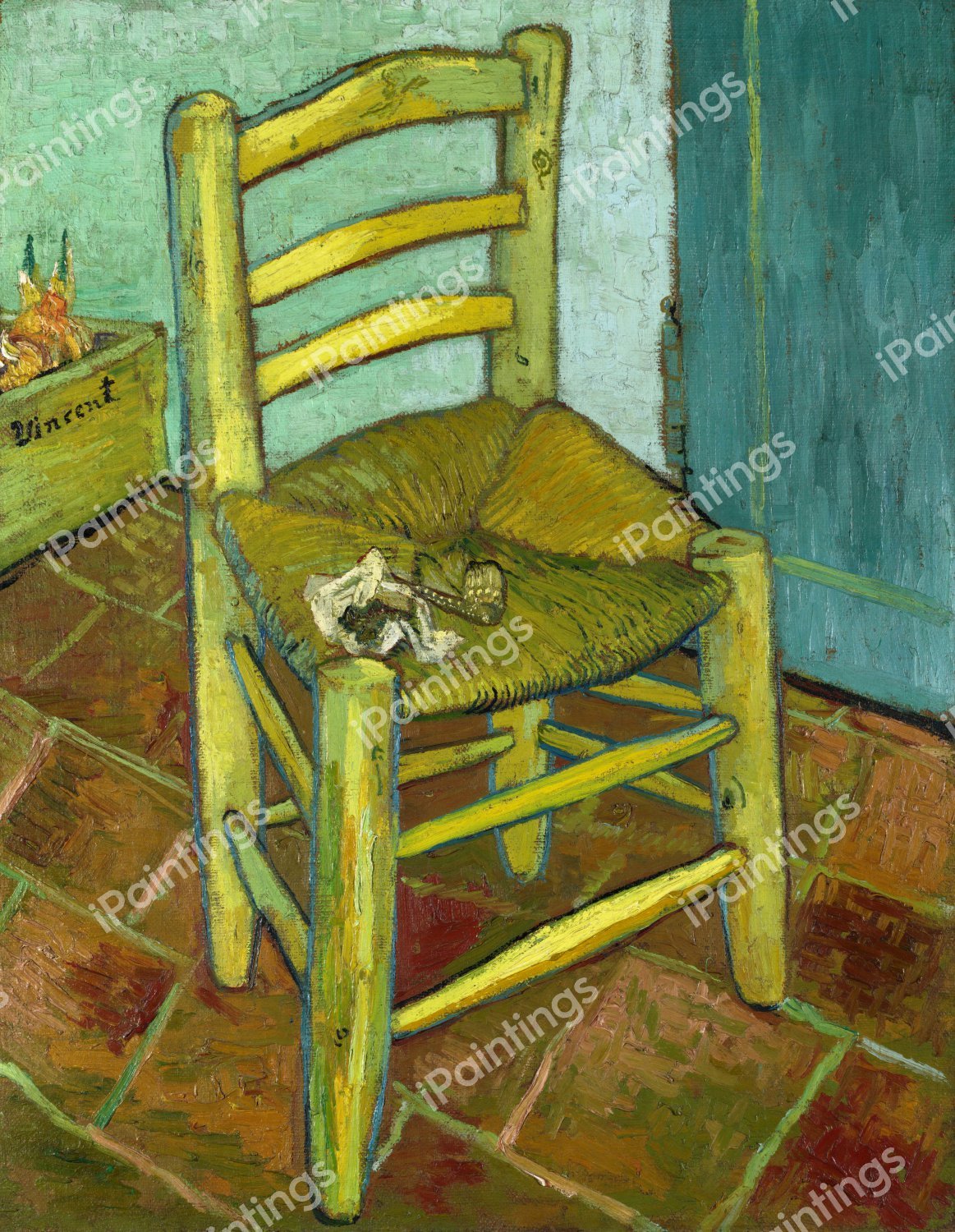 Van Gogh's Chair. The painting by Vincent Van Gogh