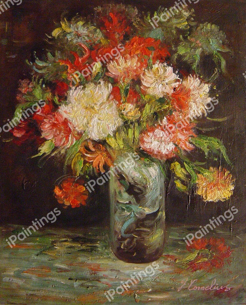 Vase Of Colorful Flowers. The painting by Vincent Van Gogh