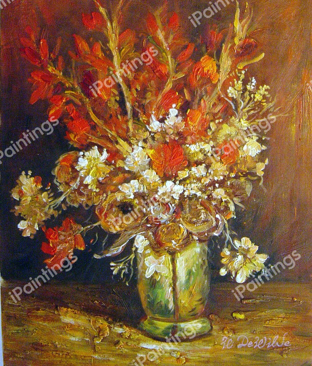 Vase With Gladiolas And Carnations III. The painting by Vincent Van Gogh