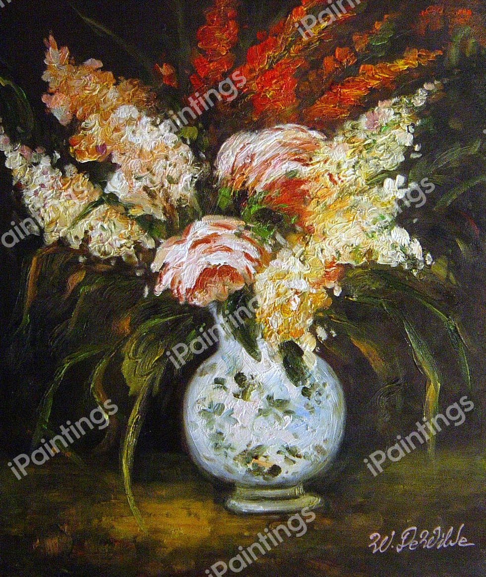 Vase With Gladiolas And Lilacs. The painting by Vincent Van Gogh