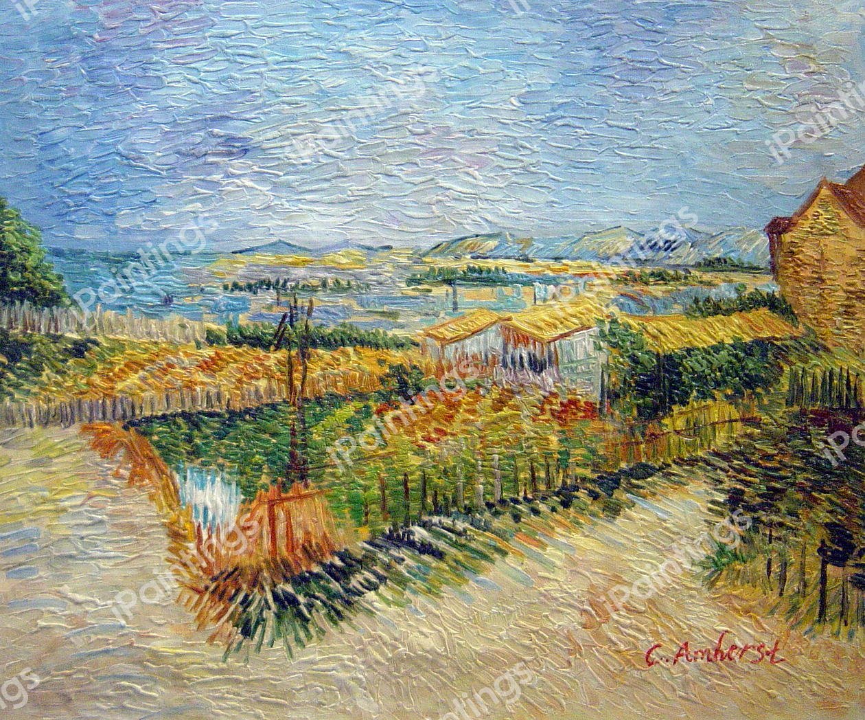 Vegetable Gardens in Montmartre. The painting by Vincent Van Gogh