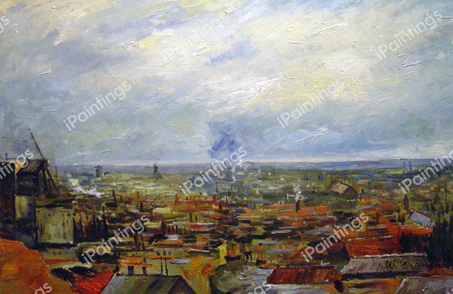View of Paris From Montmartre. The painting by Vincent Van Gogh