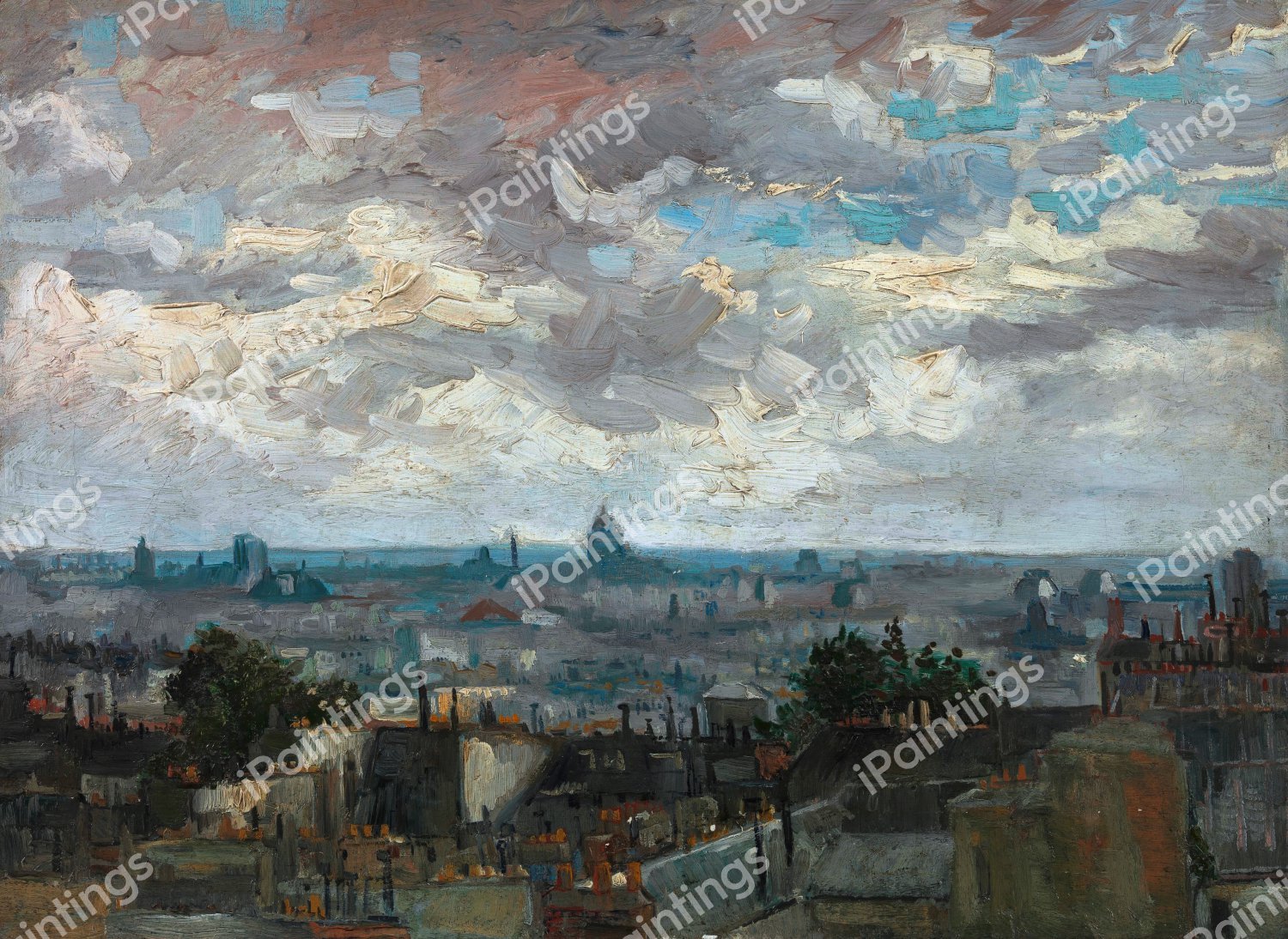 View of Paris. The painting by Vincent Van Gogh