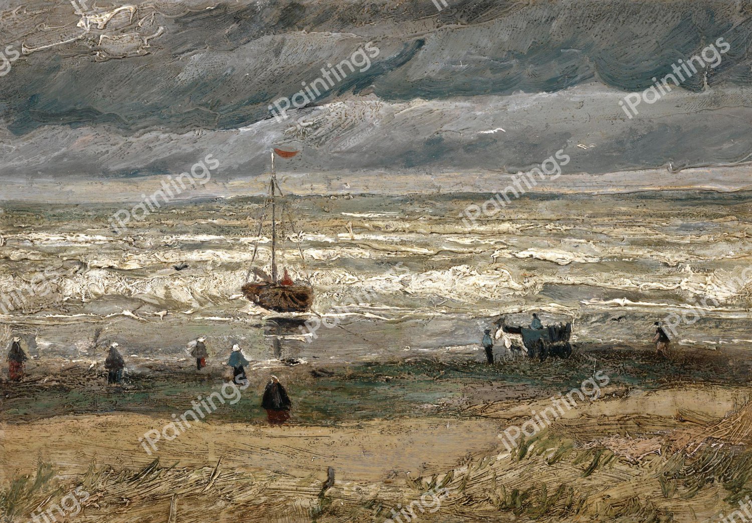 View of the Sea at Scheveningen. The painting by Vincent Van Gogh