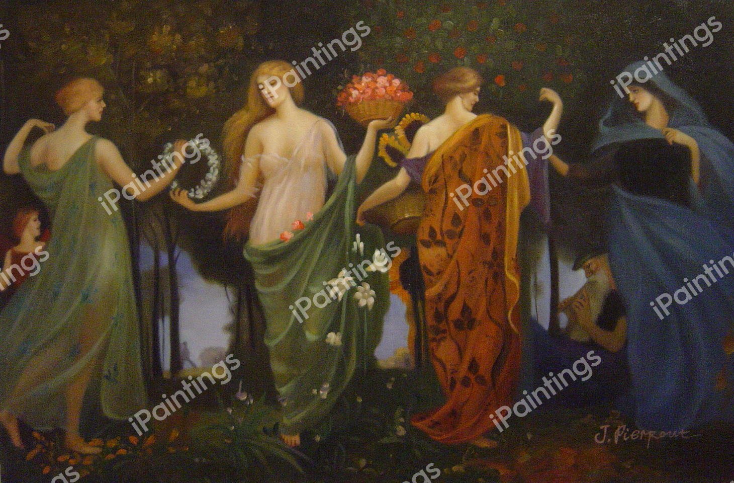 Masque Of The Four Seasons. The painting by Walter Crane