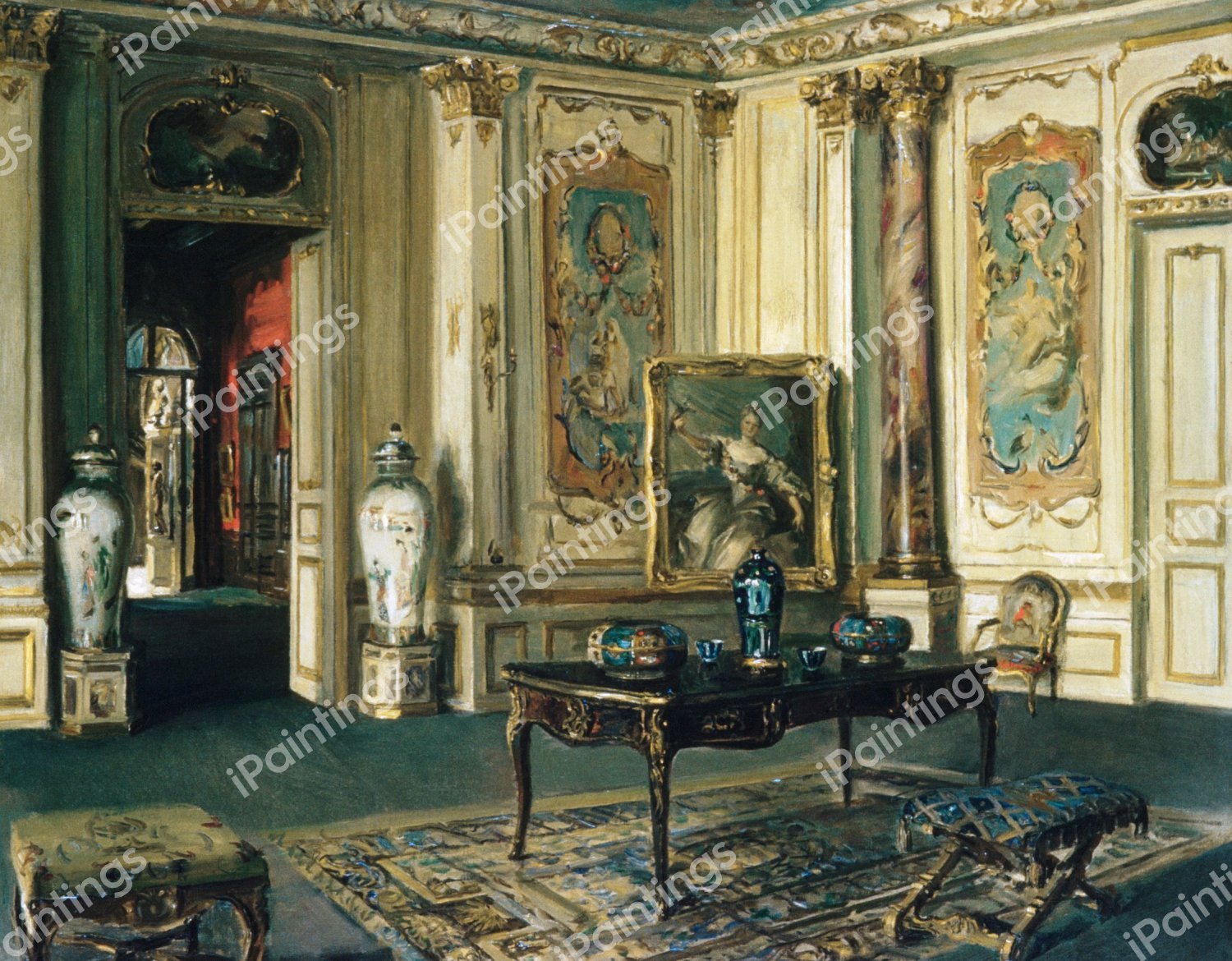 Le Grand Salon, Musee Jacquemart-Andre, 1913. The painting by Walter Gay