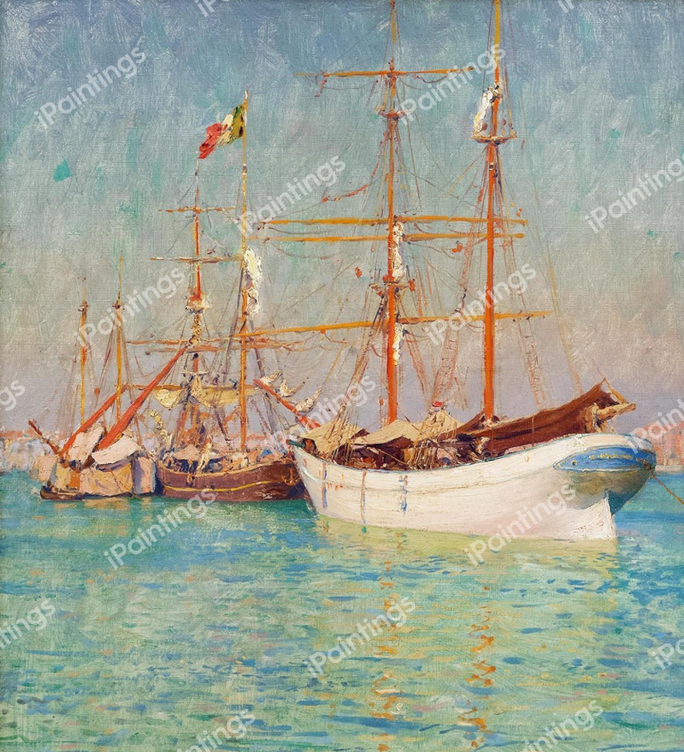 A View of the Venetian Reflections. The painting by Walter Launt Palmer