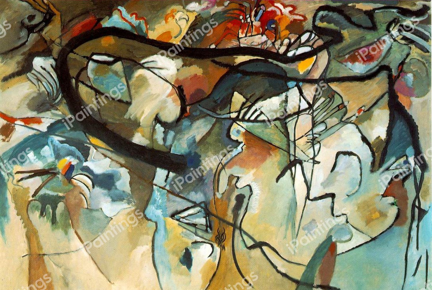Composition V, 1911. The painting by Wassily Kandinsky