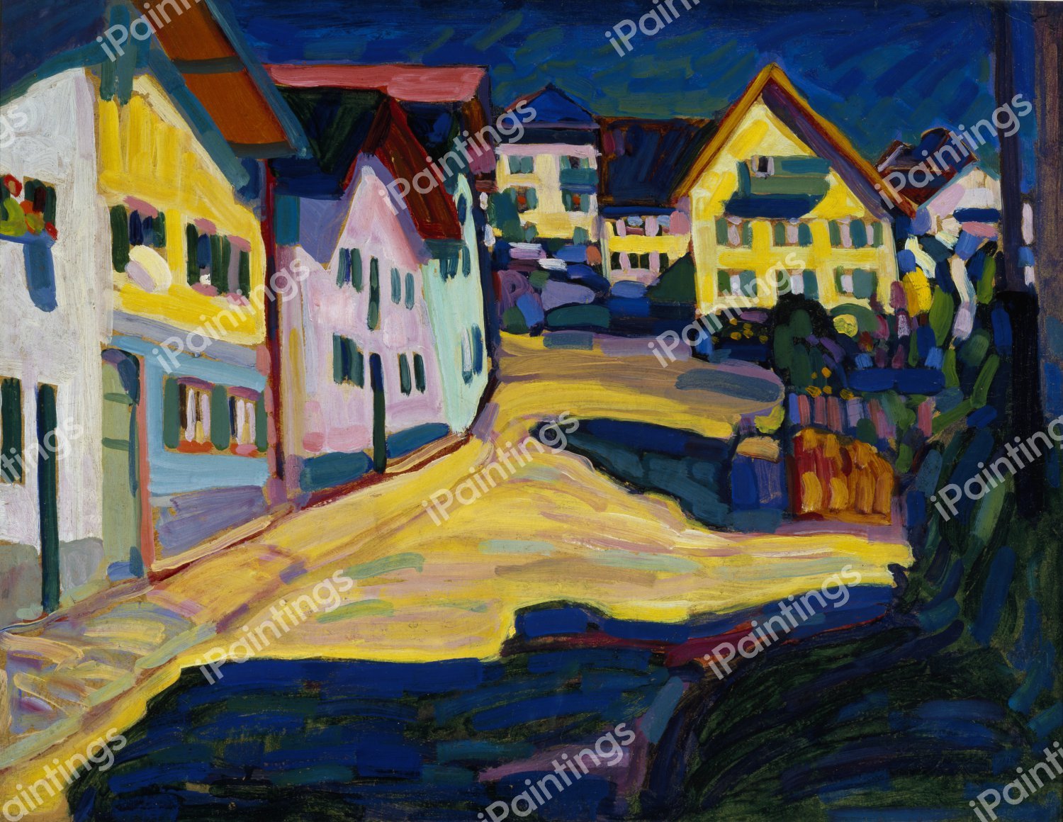 Murnau Burggrabenstrasse, 1908. The painting by Wassily Kandinsky
