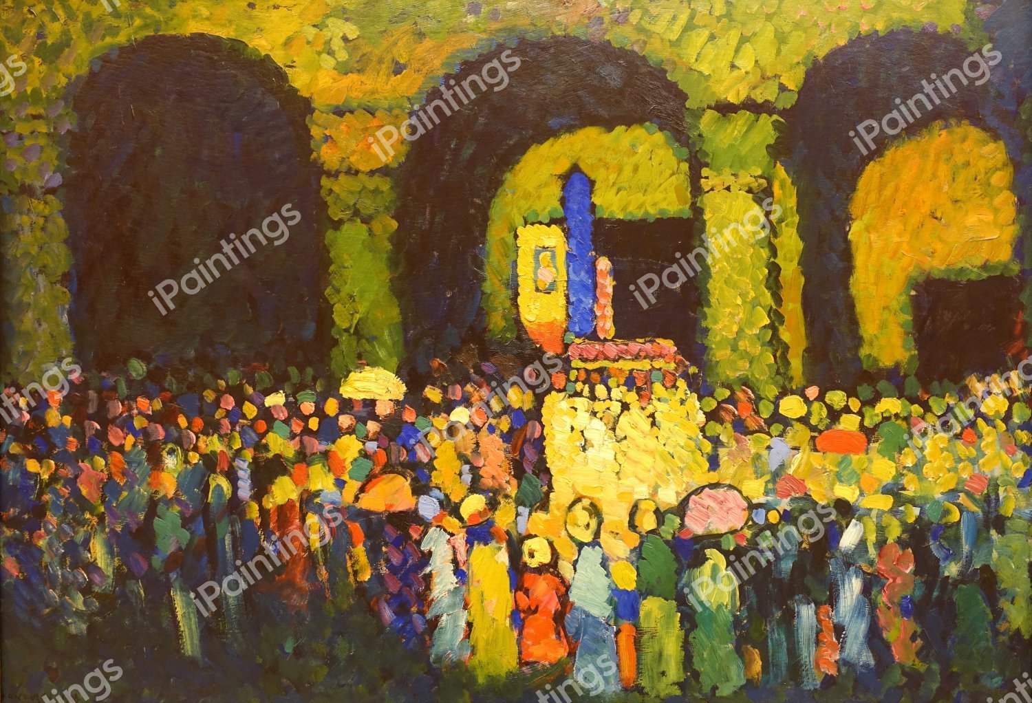 The Ludwigskirche in Munich, 1908. The painting by Wassily Kandinsky