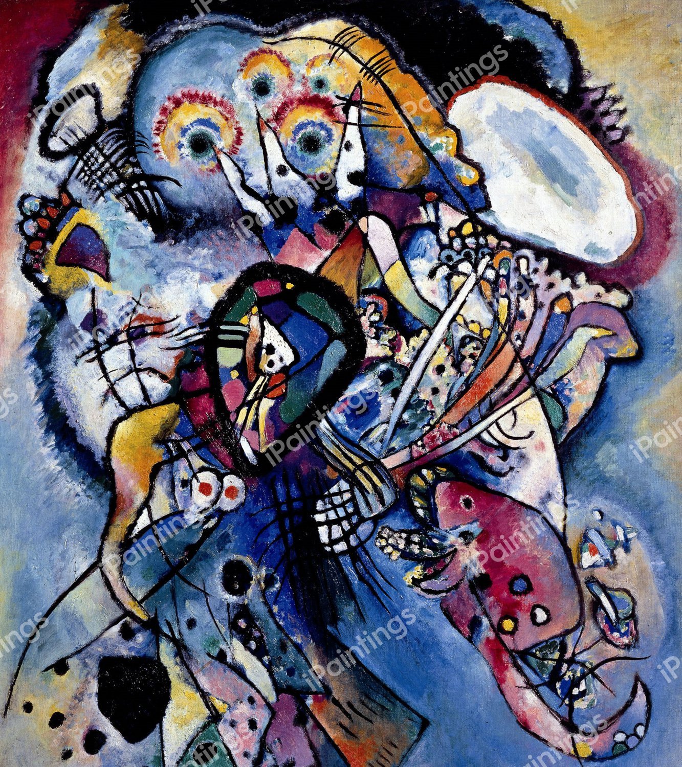 Two Ovals (Composition No 218), 1919. The painting by Wassily Kandinsky