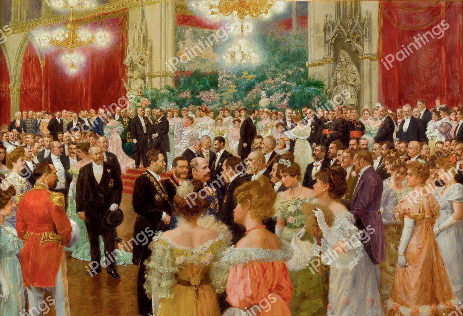A Court Dance in Vienna. The painting by Wilhelm Gause