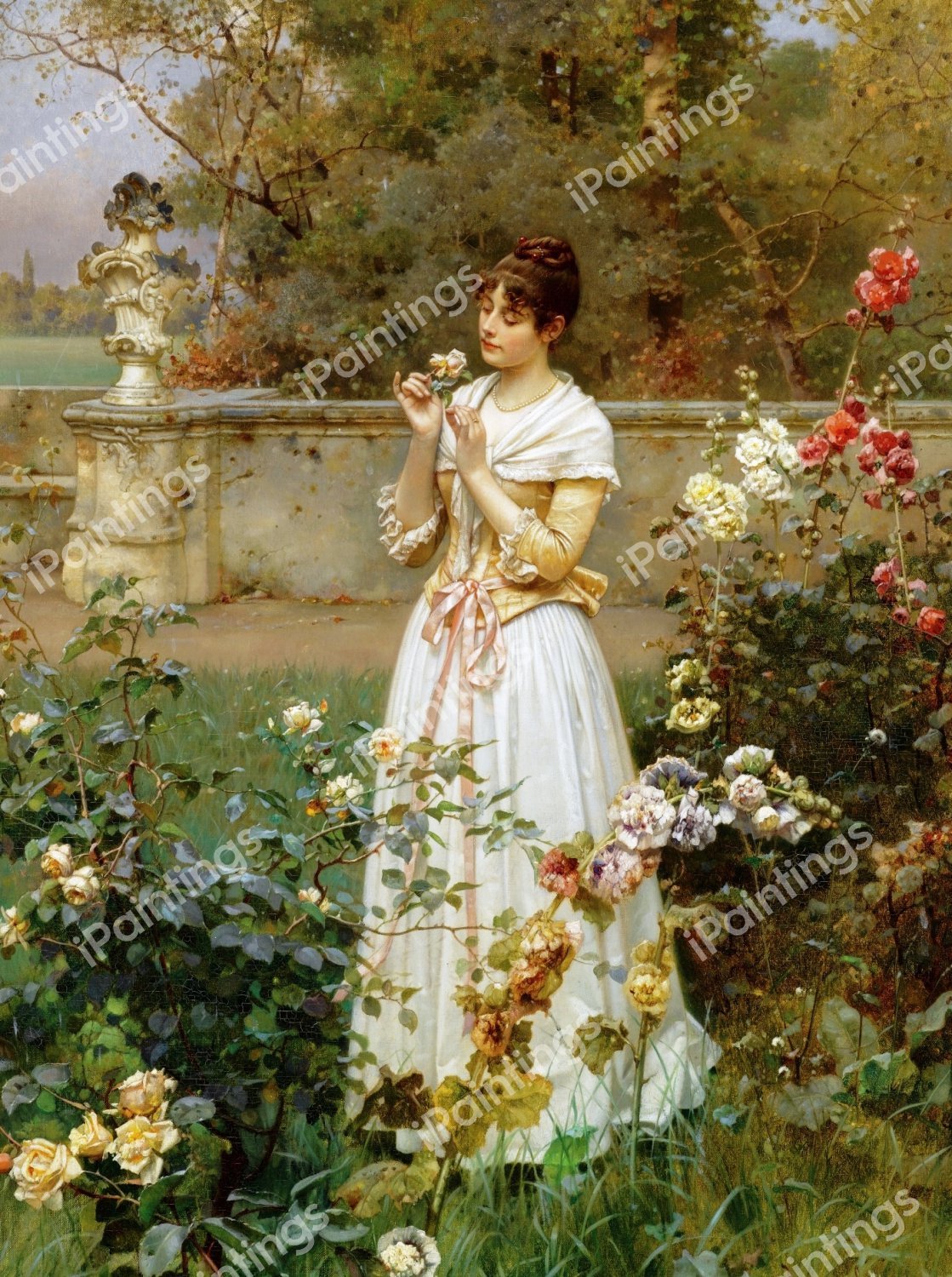 A Rose of all Roses, 1889. The painting by Wilhelm Menzler Casel