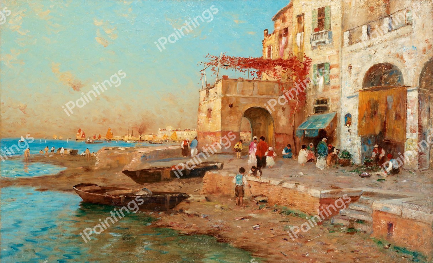 Terrace on Lake Tracimeno. The painting by Wilhelm von Gegerfelt