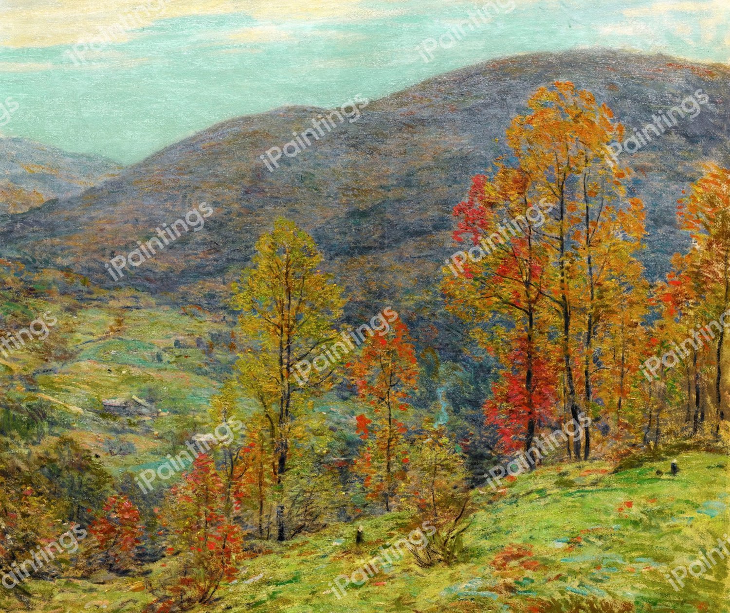 Autumn Glory. The painting by Willard Leroy Metcalf
