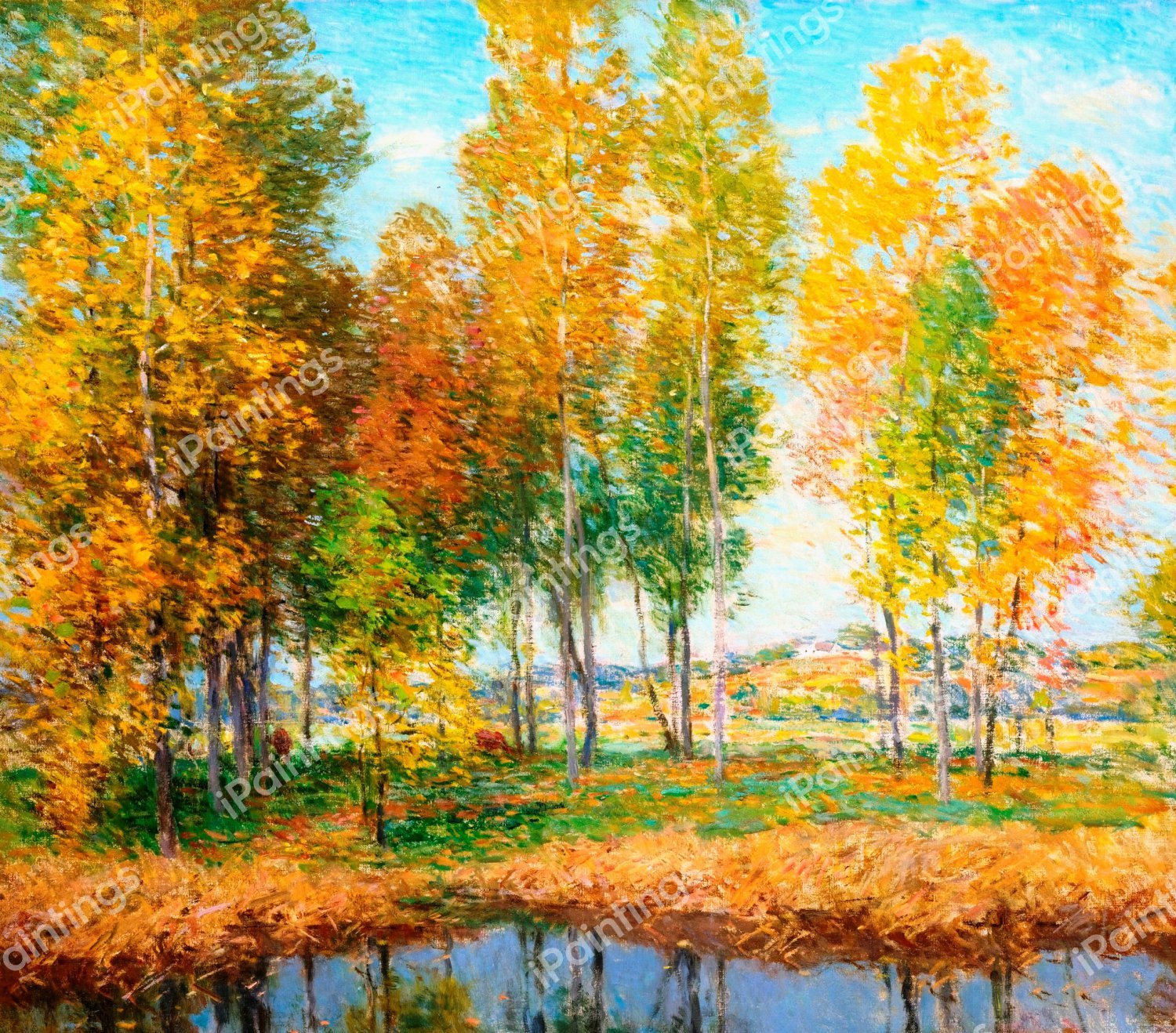 October Festival. The painting by Willard Leroy Metcalf