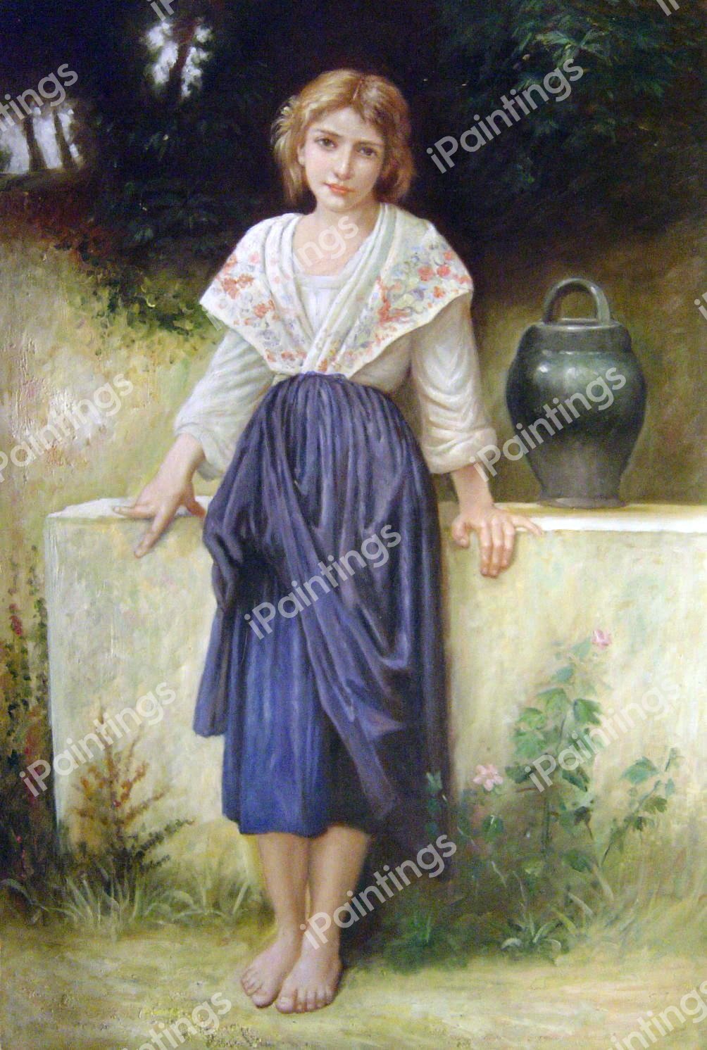 Moment's Rest. The painting by William-Adolphe Bouguereau