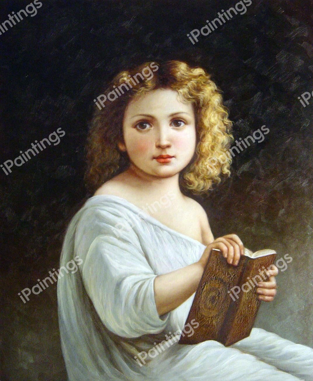 A Storybook. The painting by William-Adolphe Bouguereau