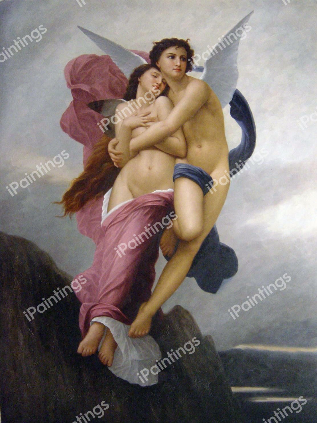 Abduction of Psyche. The painting by William-Adolphe Bouguereau