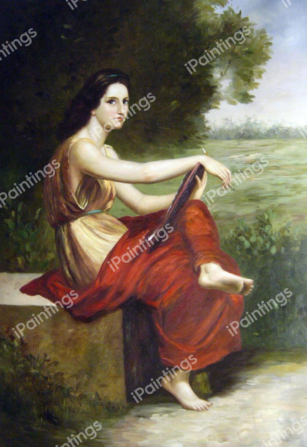 Art And Literature (Detail). The painting by William-Adolphe Bouguereau