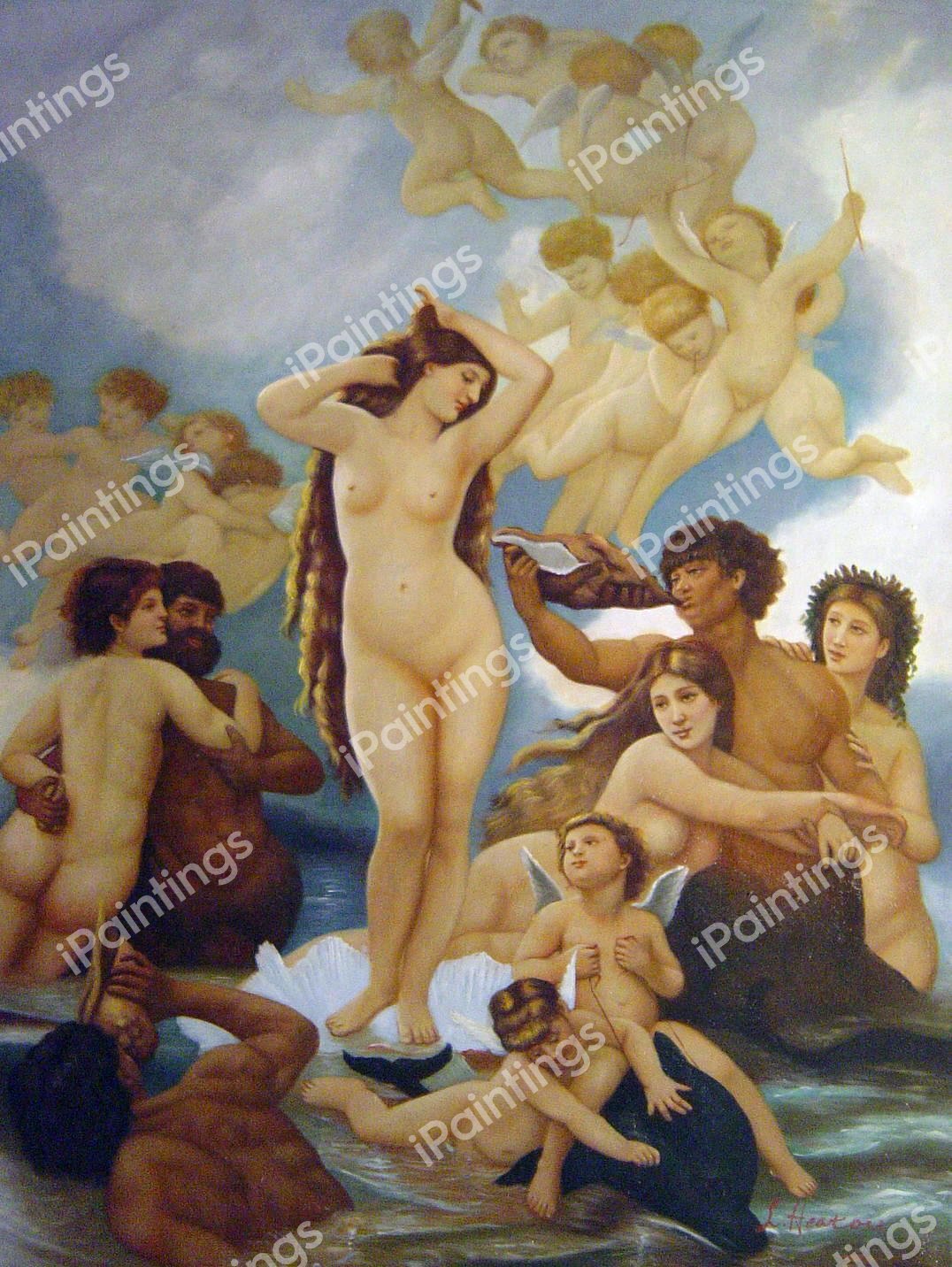 Birth Of Venus. The painting by William-Adolphe Bouguereau