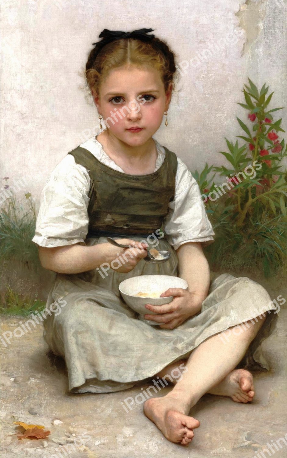 Breakfast in the Morning. The painting by William-Adolphe Bouguereau