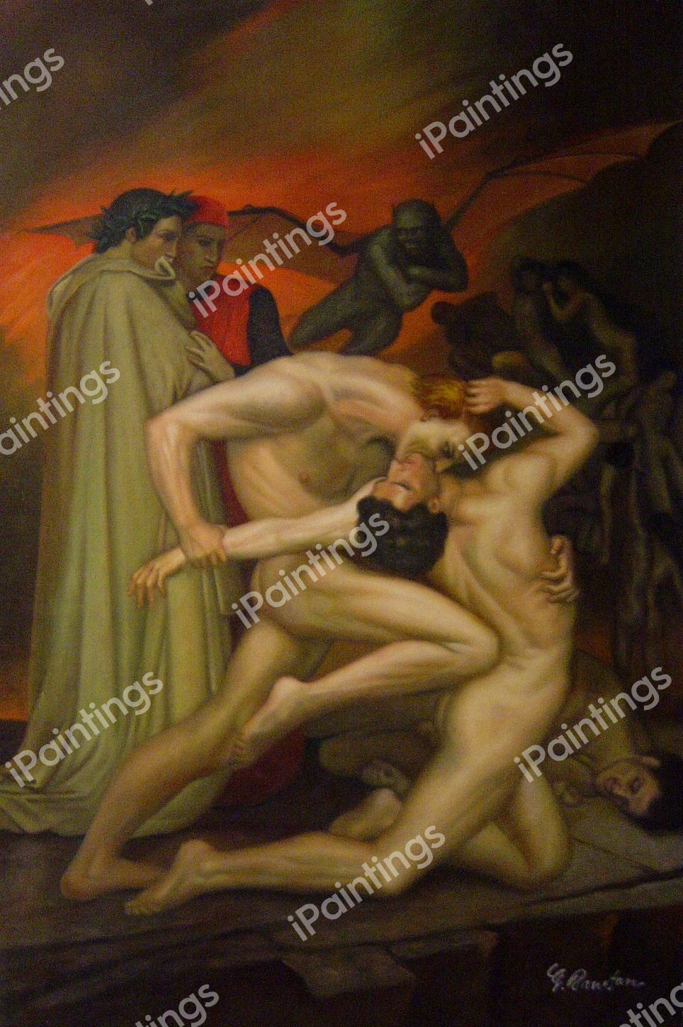 Dante And Virgil In Hell. The painting by William-Adolphe Bouguereau