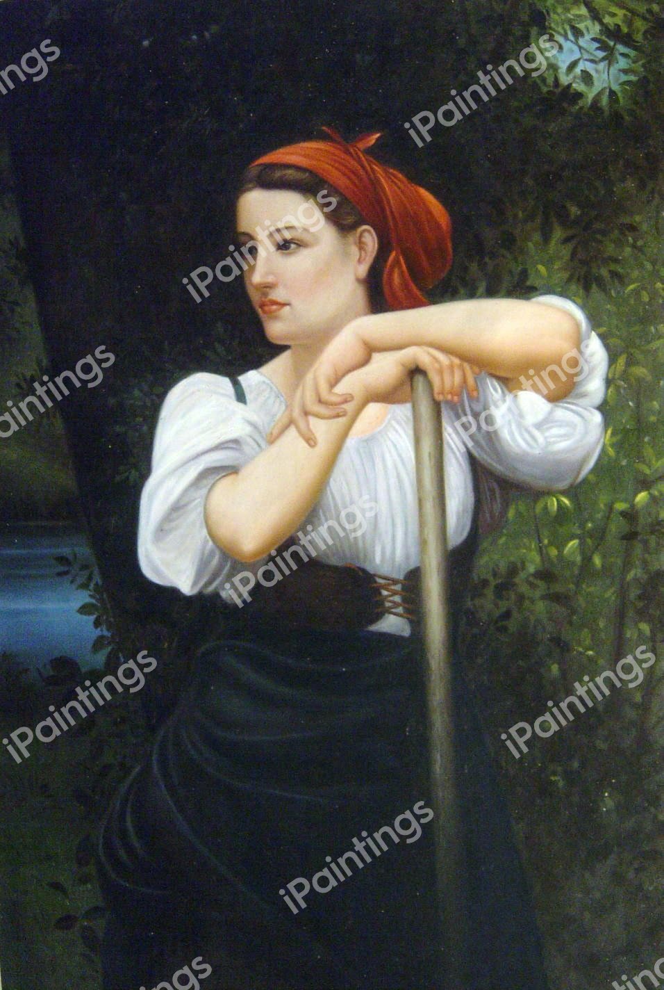 Faneuse. The painting by William-Adolphe Bouguereau