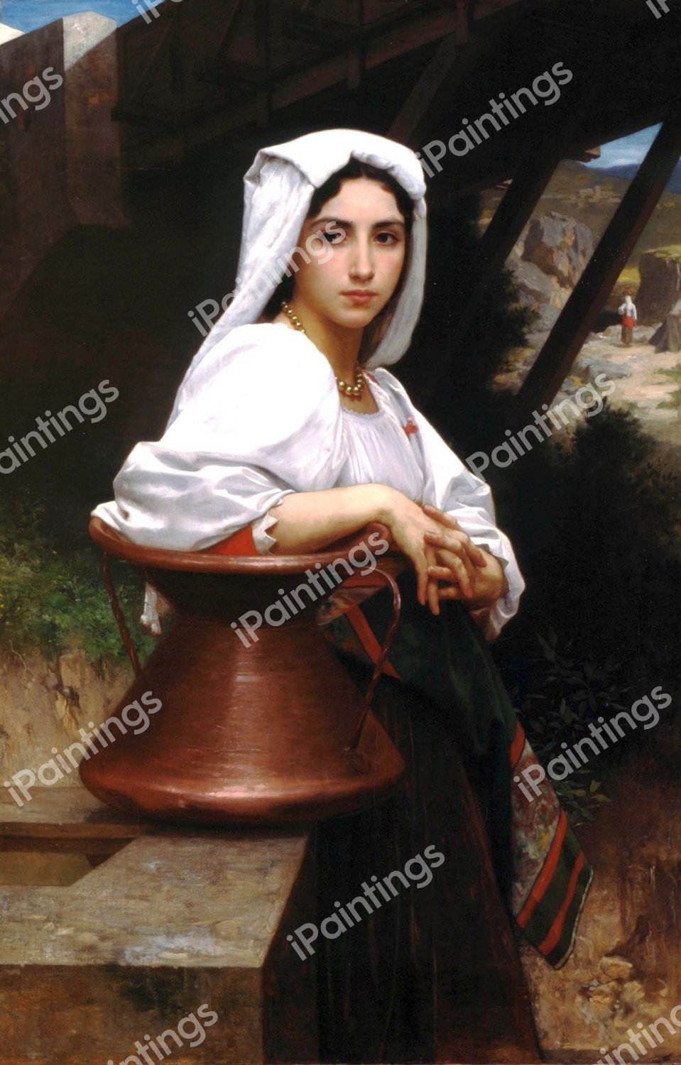 Italian Girl Drawing Water. The painting by William-Adolphe Bouguereau