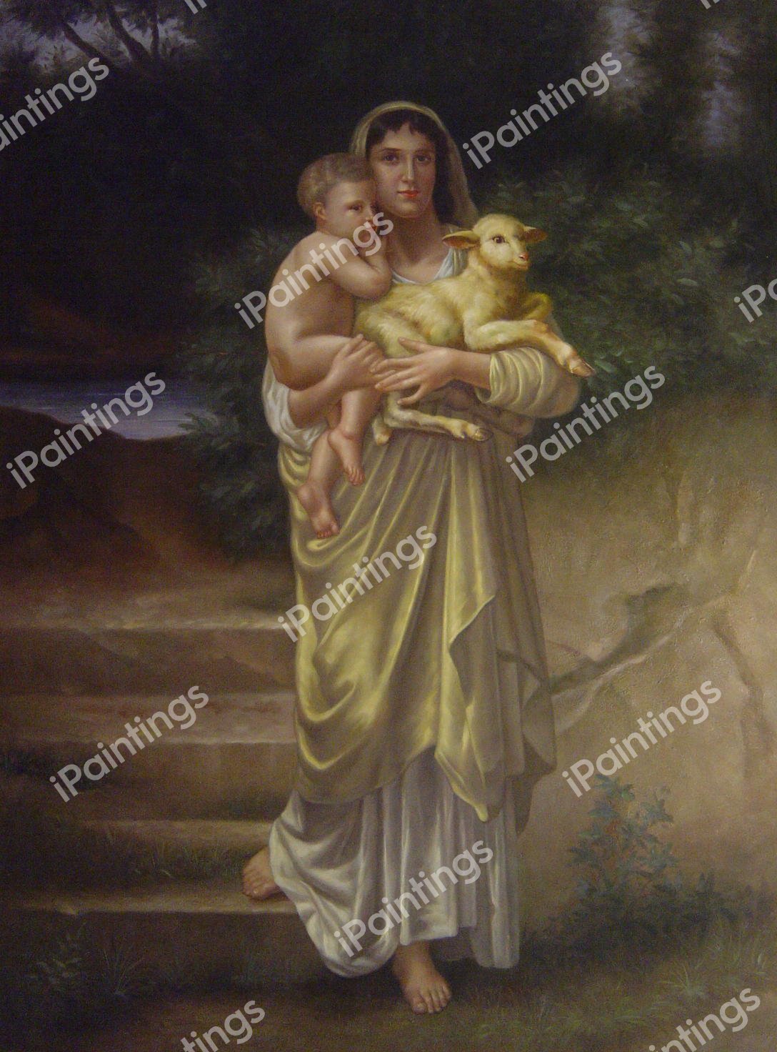 Lambs. The painting by William-Adolphe Bouguereau