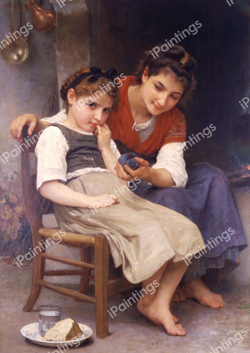 Little Sulky. The painting by William-Adolphe Bouguereau