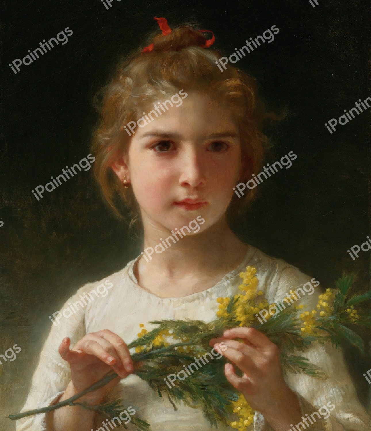 Mimosa . The painting by William-Adolphe Bouguereau