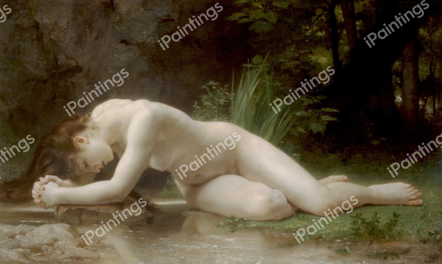 Nude Biblis. The painting by William-Adolphe Bouguereau
